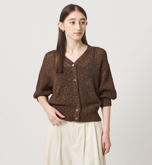 UNITED ARROWS「ペーパー ハーフスリーブ カーディガン」|カーディガン|