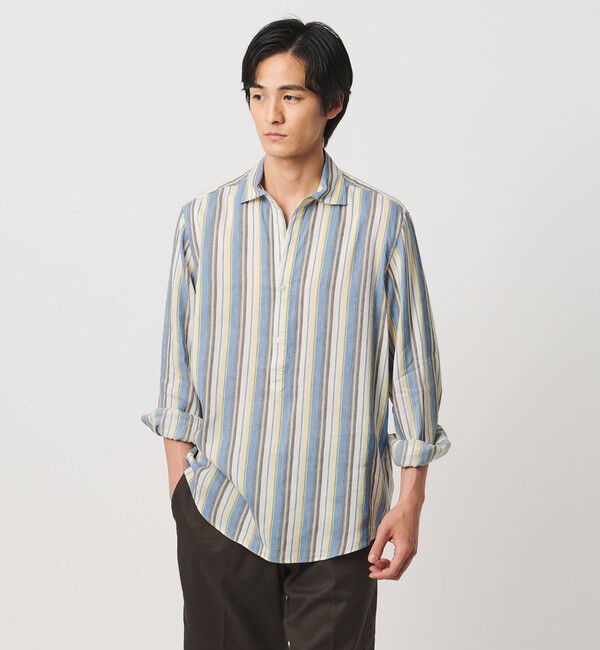UNITED ARROWS「ALBINI アルビニ  マルチストライプ プルオーバー シャツ」|シャツ・ブラウス|
