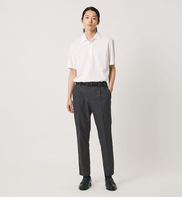 UNITED ARROWS「COOL DOTS プリント サイドシャーリング 1プリーツ パンツ ウォッシャブル ストレッチ」|スラックス|