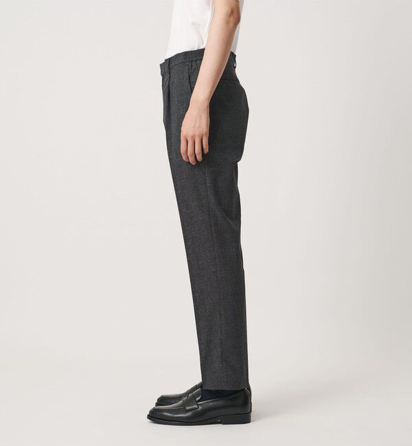 UNITED ARROWS「COOL DOTS プリント サイドシャーリング 1プリーツ パンツ ウォッシャブル ストレッチ」|スラックス|