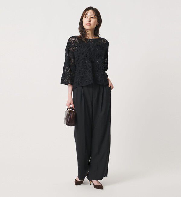 UNITED ARROWS「スパンコール エンブロイダリー プルオーバー ニット ‐ウォッシャブル‐」|ニット・セーター|