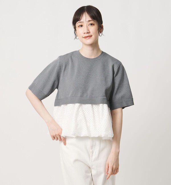 UNITED ARROWS「カットワーク バルーン シルエット ニット ‐ウォッシャブル‐」|ニット・セーター|