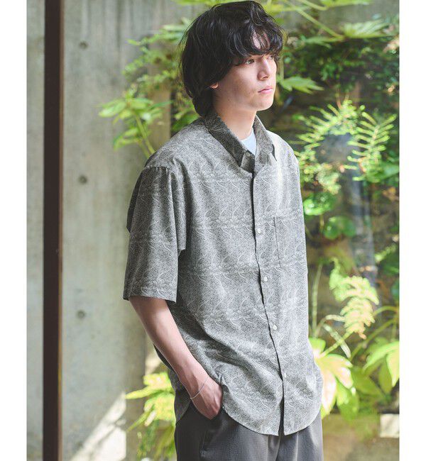 UNITED ARROWS green label relaxing「William Morris ジャストルーズ 半袖 シャツ」|シャツ・ブラウス|MD.GRAY