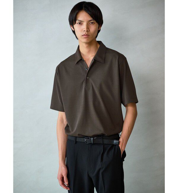 UNITED ARROWS green label relaxing「アイスコットン カノコ ポロシャツ -接触冷感-」|ポロシャツ|DK.BROWN