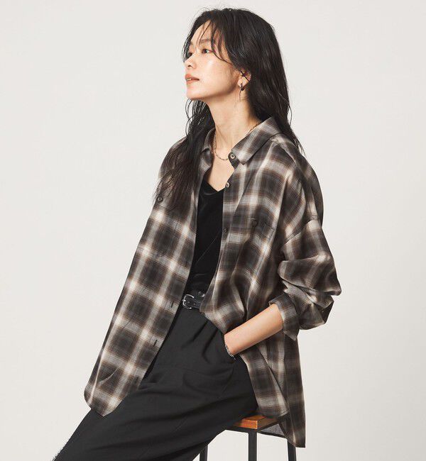 UNITED ARROWS green label relaxing「［size SHORTあり］シアー チェック シャツ」|シャツ・ブラウス|