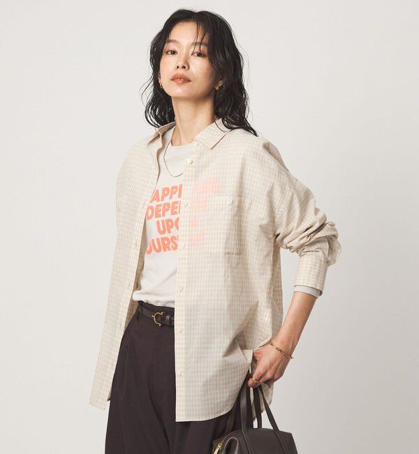 UNITED ARROWS green label relaxing「［size SHORTあり］シアー チェック シャツ」|シャツ・ブラウス|