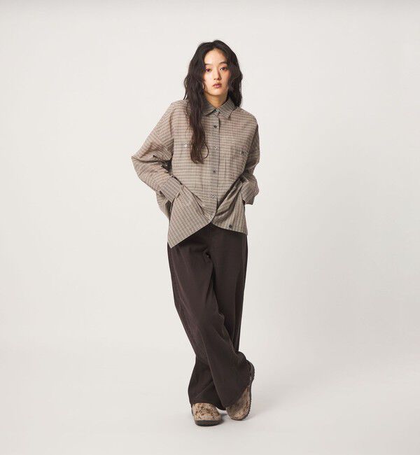 UNITED ARROWS green label relaxing「［size SHORTあり］シアー チェック シャツ」|シャツ・ブラウス|