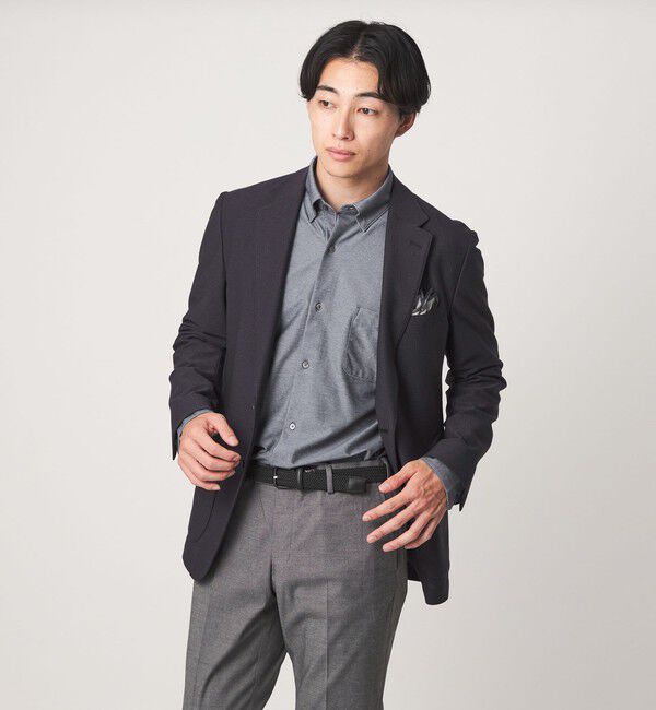 UNITED ARROWS green label relaxing「エブリット TC ツイル ジャージー スナップ ボタンダウン シャツ -ストレッチ・イージーアイロン・吸水速乾」|シャツ・ブラウス|