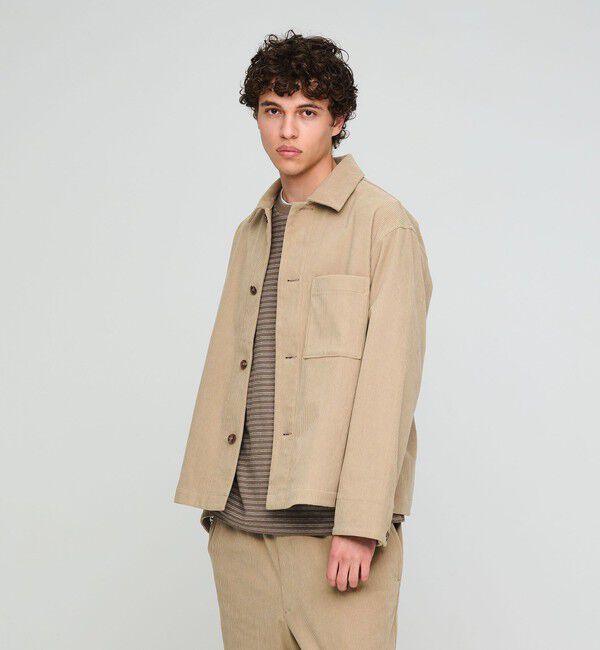 UNITED ARROWS green label relaxing「コーデュロイ カバーオール ジャケット -ストレッチ-」|ブルゾン・スタジャン|BEIGE