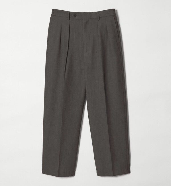 STEVEN ALAN「＜Steven Alan＞ PE/L BCR イン ツープリーツ ドレス トラウザーズ ハーフイージーII」|スラックス|DK.GRAY
