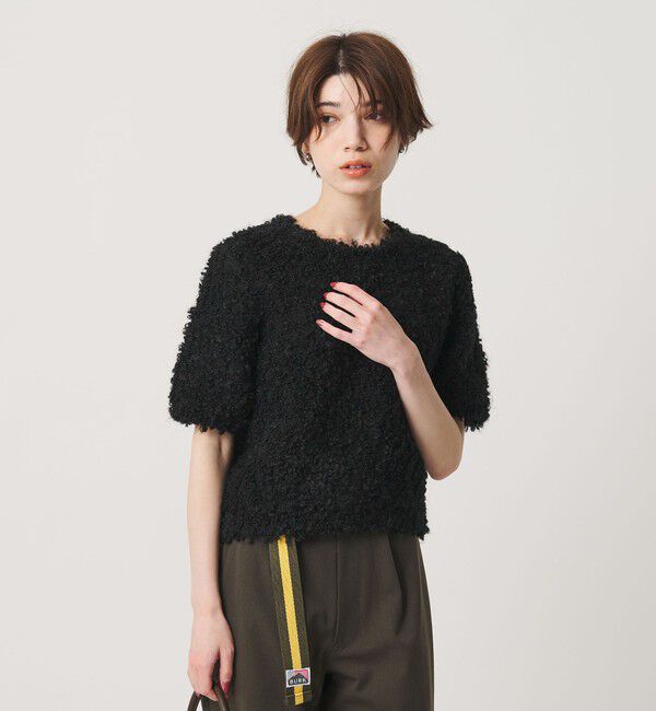 BEAUTY&YOUTH UNITED ARROWS「ループフェザーヤーン ハーフスリーブ ニットプルオーバー」|ニット・セーター|