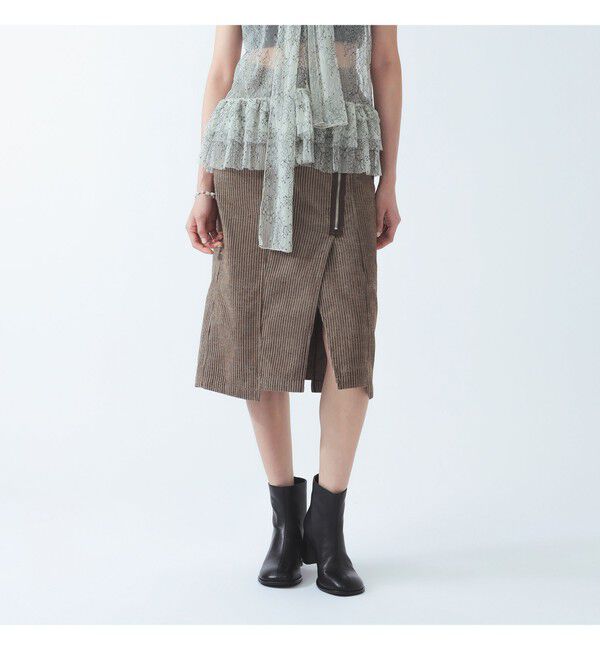 Ray BEAMS 「コーデュロイ アシンメトリー ジップ スカート」|スカート|BROWN
