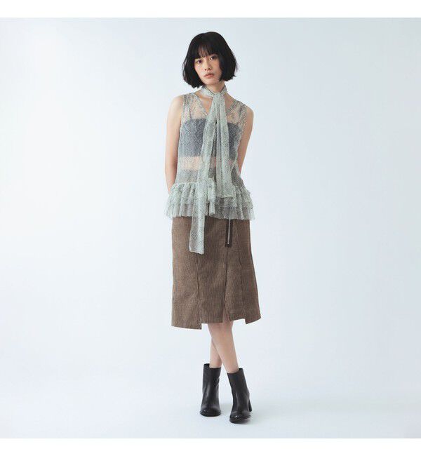 Ray BEAMS 「コーデュロイ アシンメトリー ジップ スカート」|スカート|