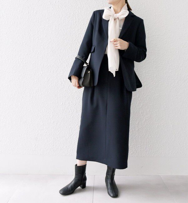 SHIPS any「SHIPS any:〈洗濯機可能〉ダブルクロス Iライン タック スカート［NAVY BLUE］」|スカート|