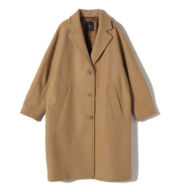 SHIPS for women「SHIPS Primary Navy Label:ウール メルトン シングル チェスター コート」|チェスターコート|キャメル