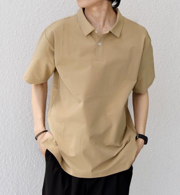 SHIPS any「【WEB限定】SHIPS any:〈吸水速乾/抗菌防臭/UVカット〉サーパスウェーブ 半袖 ポロシャツ◇」|ポロシャツ|ベージュ