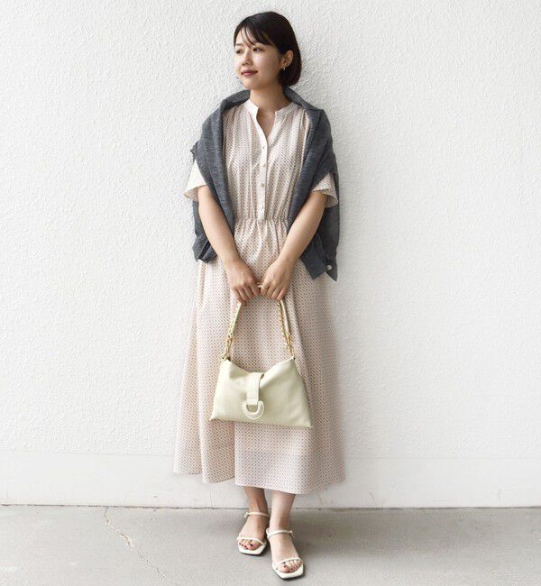 SHIPS for women「〈手洗い可能〉プリント キーネック フレア スリーブ 半袖 ワンピース」|ワンピース|