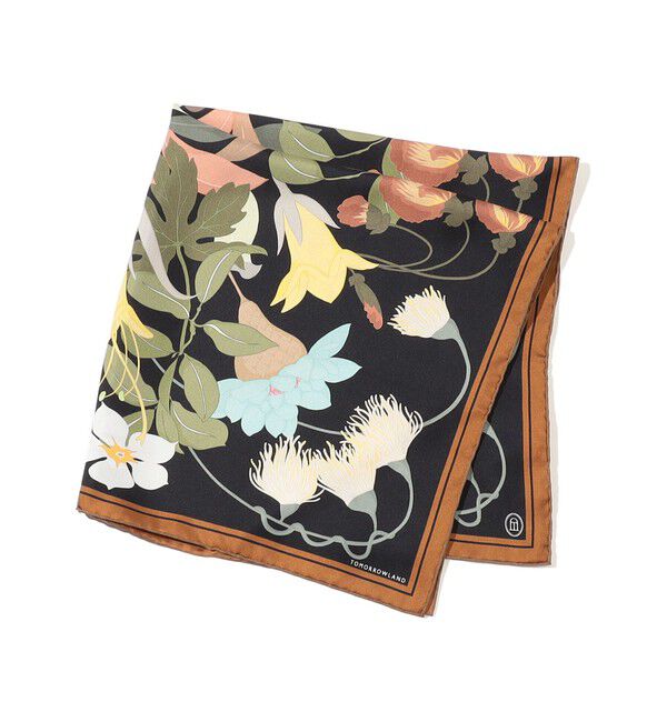 TOMORROWLAND GOODS「ATELIER TOMORROW FLOWER シルクスカーフ」|バンダナ・スカーフ|18 ブラック系