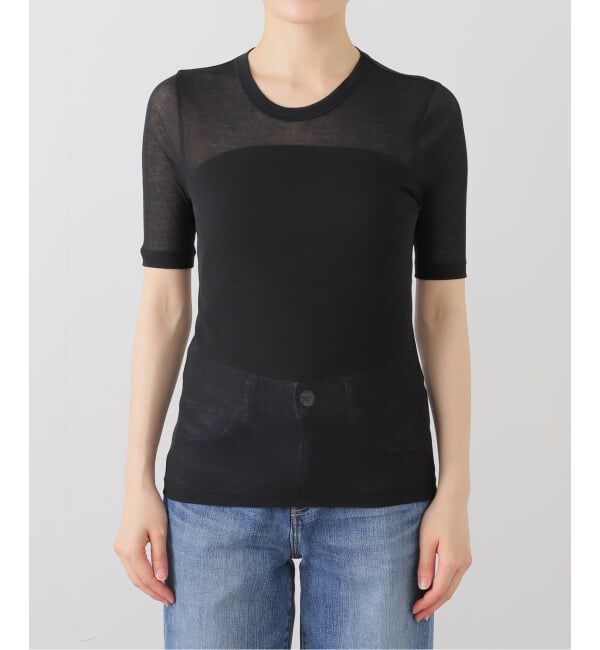 IENA LA BOUCLE「《追加2》IENA LA BOUCLE 水撚りガスフライス半袖プルオーバー」|Tシャツ・カットソー|