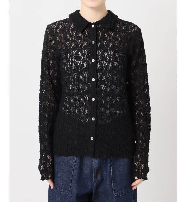 IENA「《追加》Flowerストレッチレース ポロシャツ」|Tシャツ・カットソー|