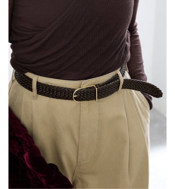 IENA「JAMIRAY/ジャミレイ LEATHER MESH BELT ベルト 254-270801」|ベルト|ブラウン