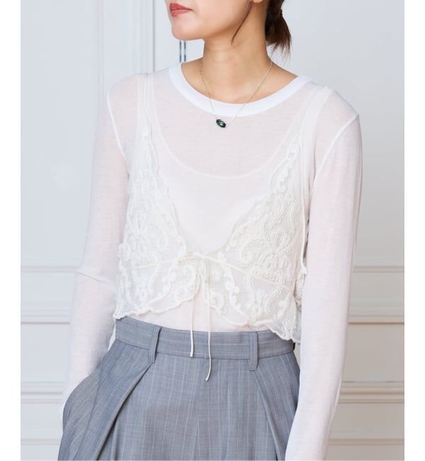 IENA LA BOUCLE「IENA LA BOUCLE メッシュエブロイダリービスチェ」|キャミソール|