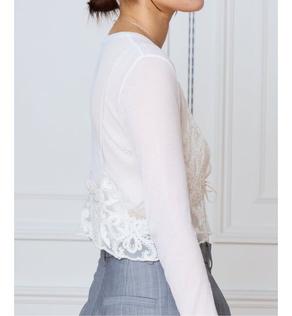 IENA LA BOUCLE「IENA LA BOUCLE メッシュエブロイダリービスチェ」|キャミソール|