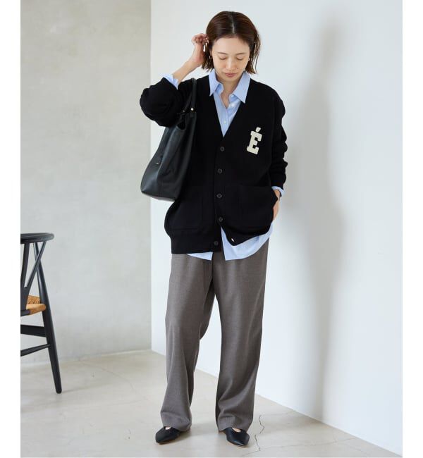 SLOBE IENA「《WEB限定カラーあり/追加予約》サガラ刺繍スエットライクニットカーディガン」|カーディガン|