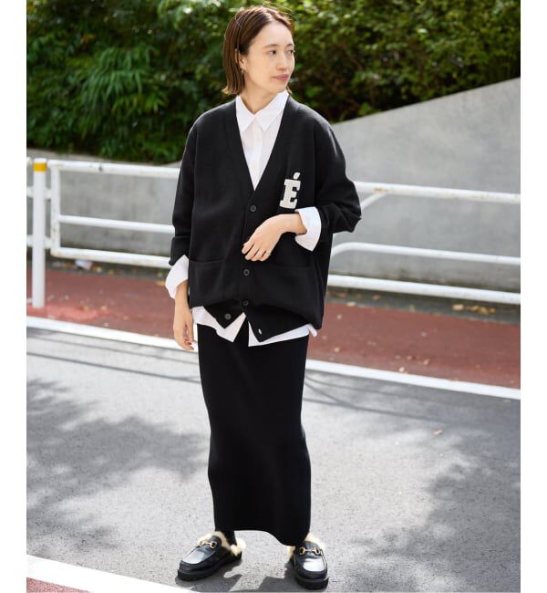 SLOBE IENA「《WEB限定カラーあり/追加予約》サガラ刺繍スエットライクニットカーディガン」|カーディガン|