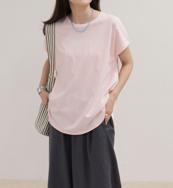 fredy emue「【UVカット/接触冷感】フレンチロゴＴシャツ」|Tシャツ・カットソー|ベビーピンク