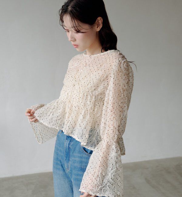  「【WEB限定で再入荷！】ドットウェーブチュールブラウス」|シャツ・ブラウス|