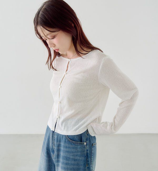  「【新色追加/前後2WAY】ラインストーンシアーカットソー　　」|Tシャツ・カットソー|