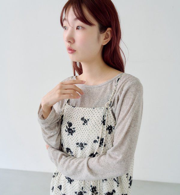  「【新色追加/前後2WAY】ラインストーンシアーカットソー　　」|Tシャツ・カットソー|