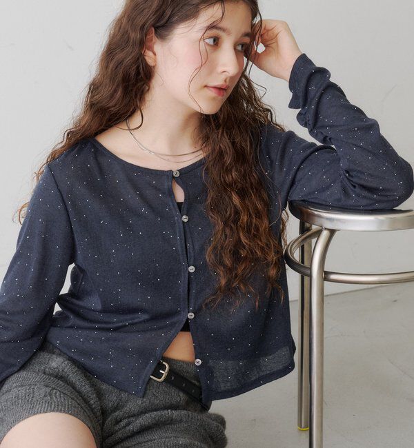  「【新色追加/前後2WAY】ラインストーンシアーカットソー　　」|Tシャツ・カットソー|