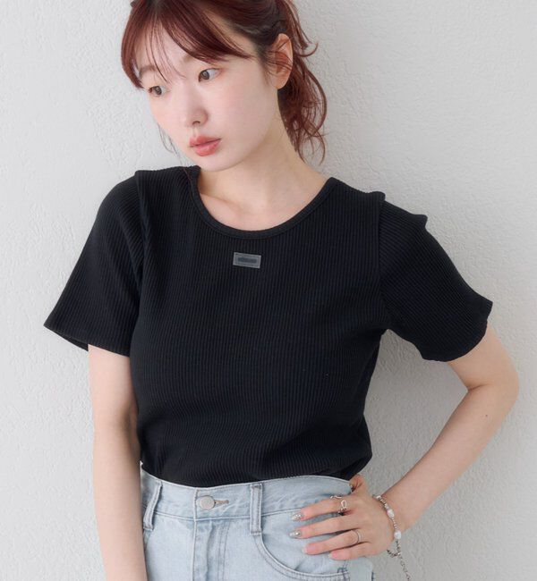  「【新色追加/6色展開】ラバータグTEE」|Tシャツ・カットソー|ブラック