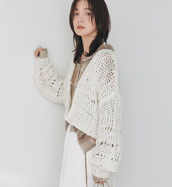  「【WEB限定】ハンドニットカーディガン」|カーディガン|