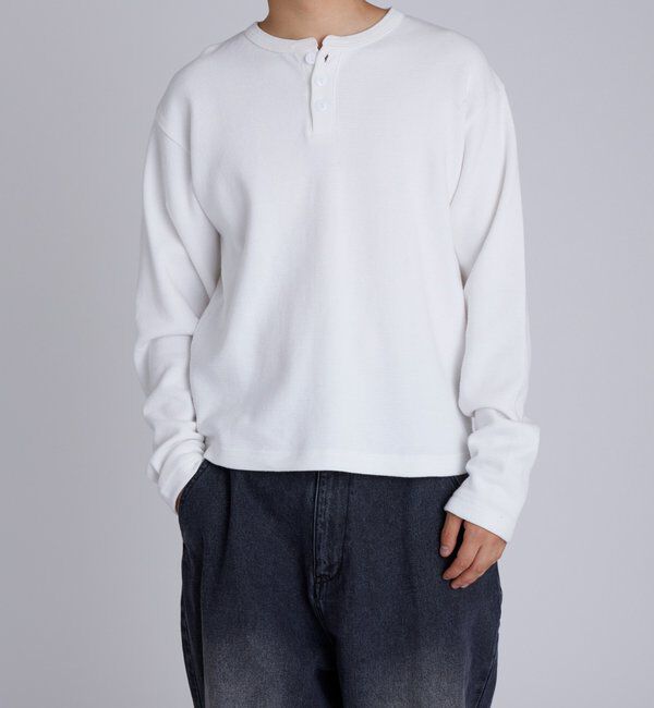 「【Sourcream/UNISEX】ワッフルヘンリートップス[26AW]」|Tシャツ・カットソー|