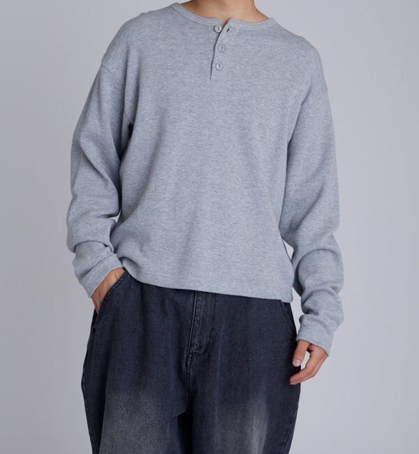  「【Sourcream/UNISEX】ワッフルヘンリートップス[26AW]」|Tシャツ・カットソー|