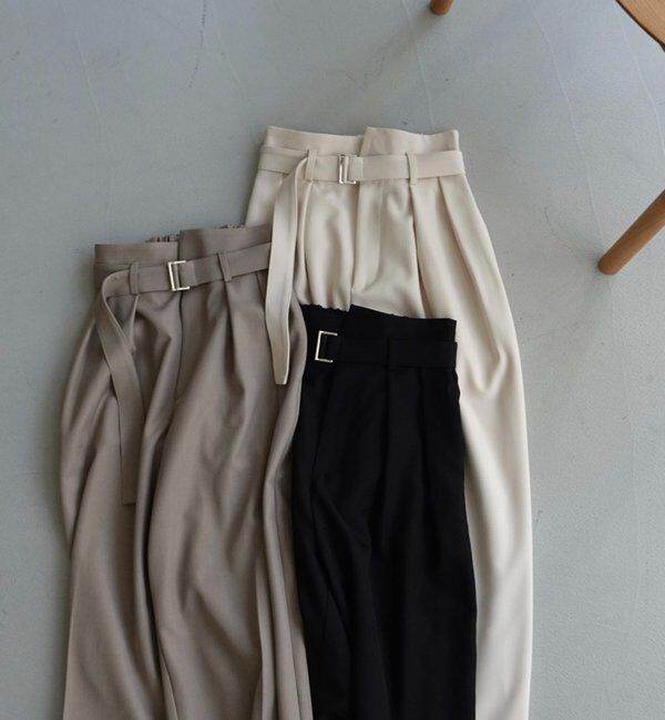  「【yuu企画】【新色ブラウン】アシメウエストパンツ」|チノ|