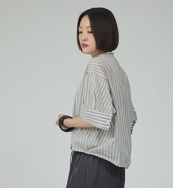 qualite「【シルエット調整可能】フォルムドロストブラウス」|シャツ・ブラウス|