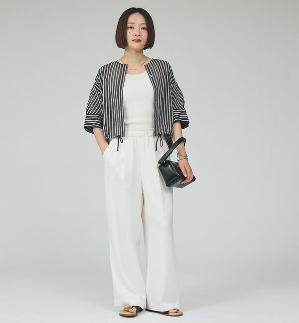 qualite「【シルエット調整可能】フォルムドロストブラウス」|シャツ・ブラウス|