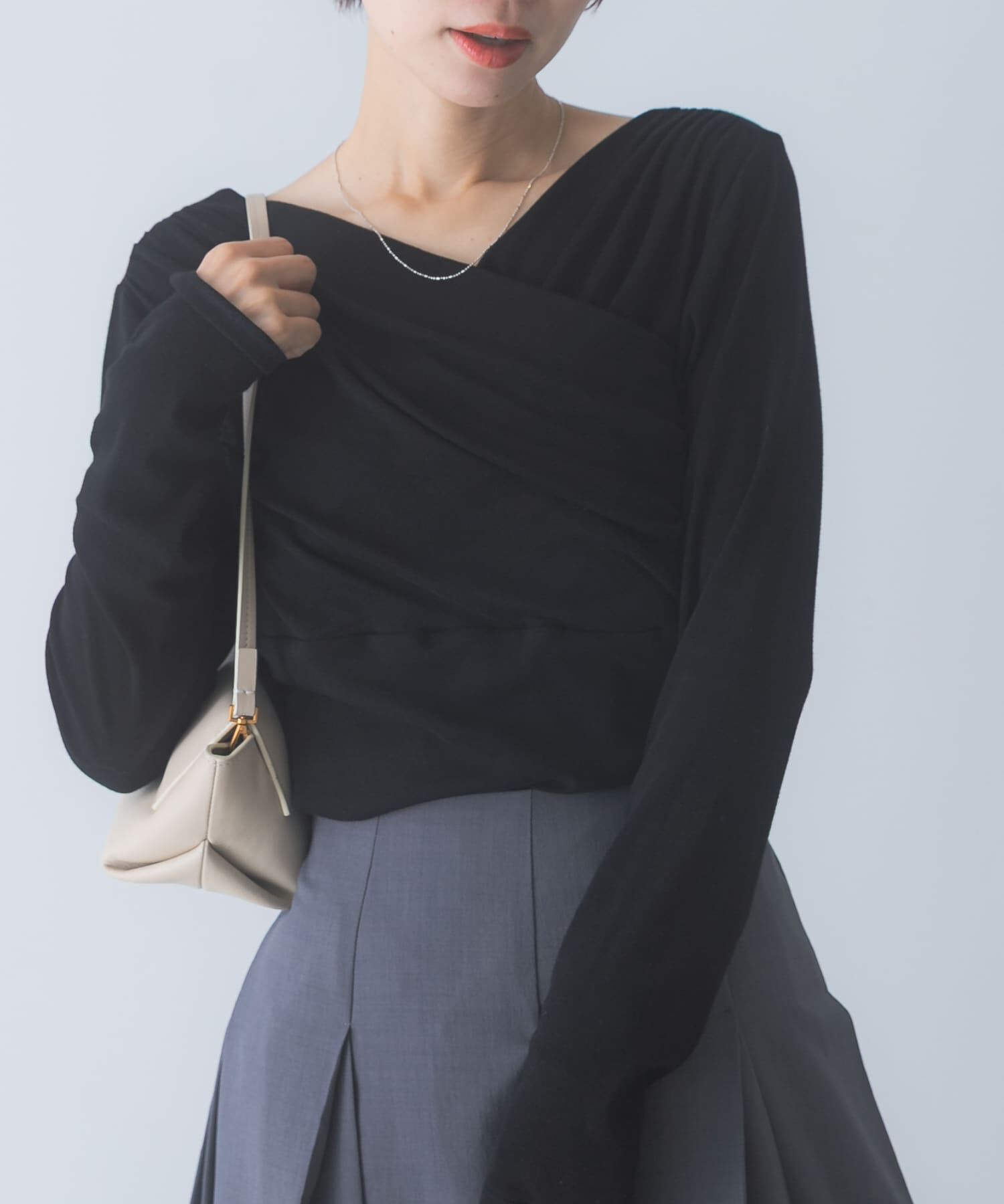 URBAN RESEARCH ROSSO「シルク混2WAYドレーププルオーバー」|Tシャツ・カットソー|