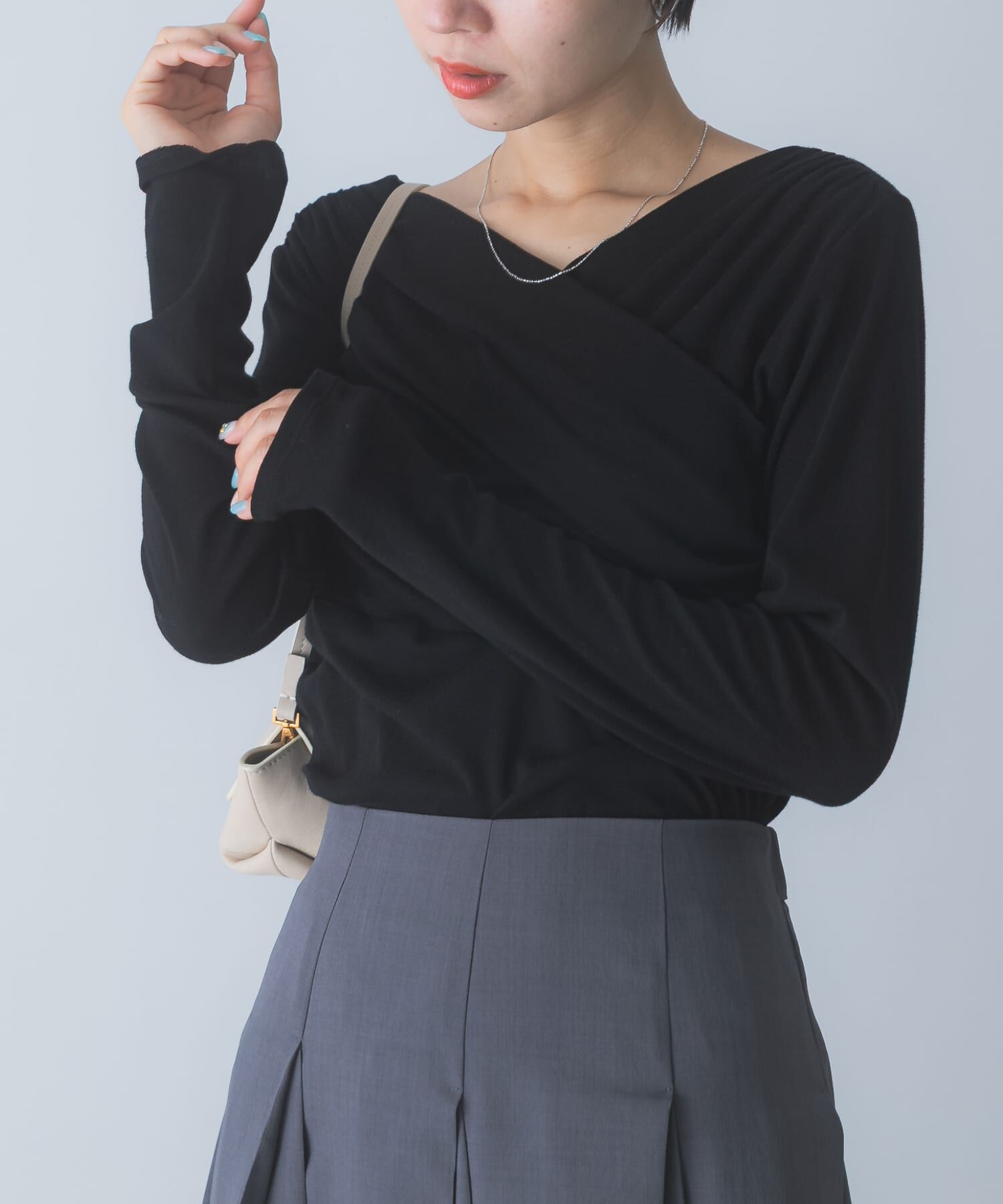 URBAN RESEARCH ROSSO「シルク混2WAYドレーププルオーバー」|Tシャツ・カットソー|