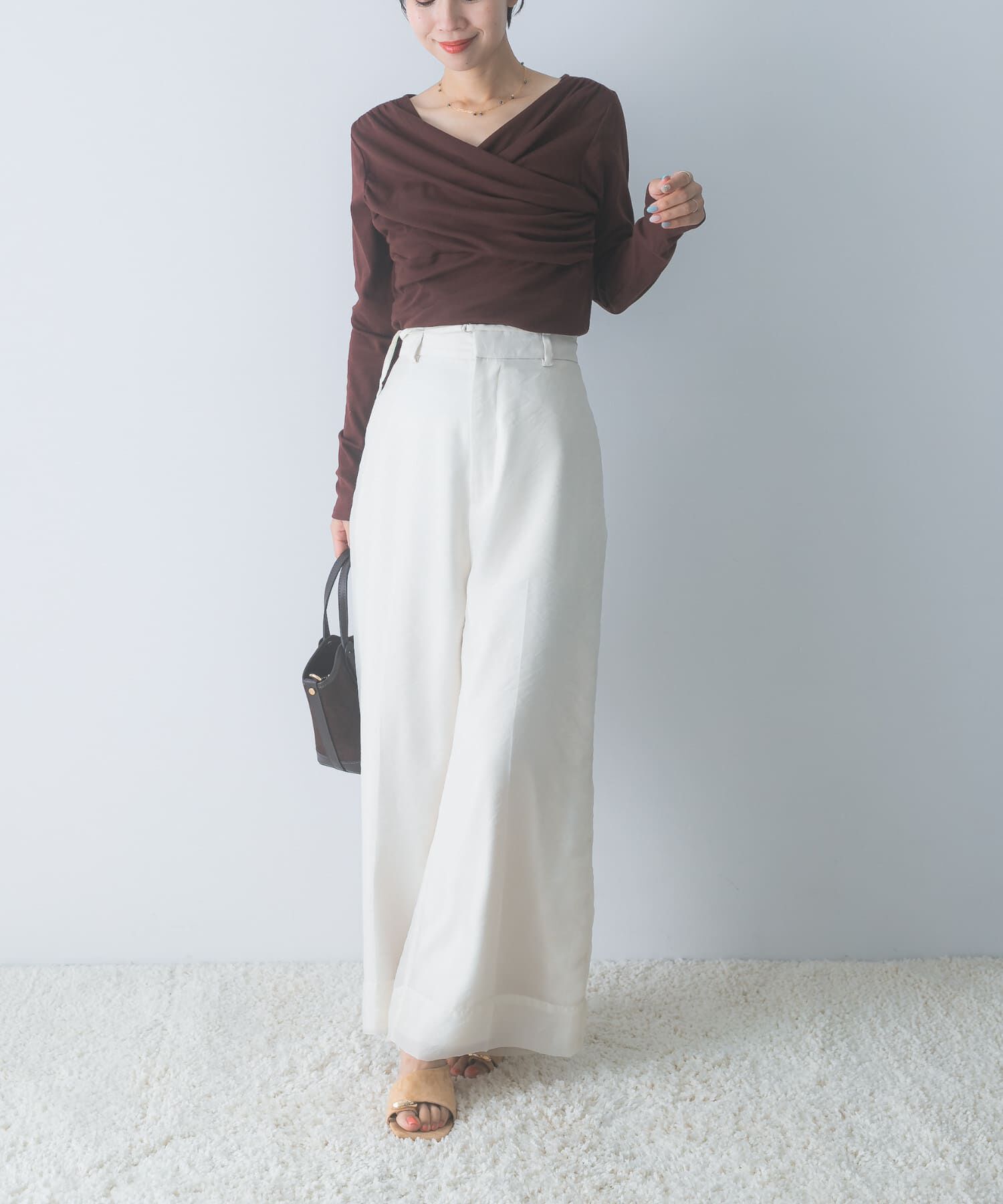 URBAN RESEARCH ROSSO「シルク混2WAYドレーププルオーバー」|Tシャツ・カットソー|