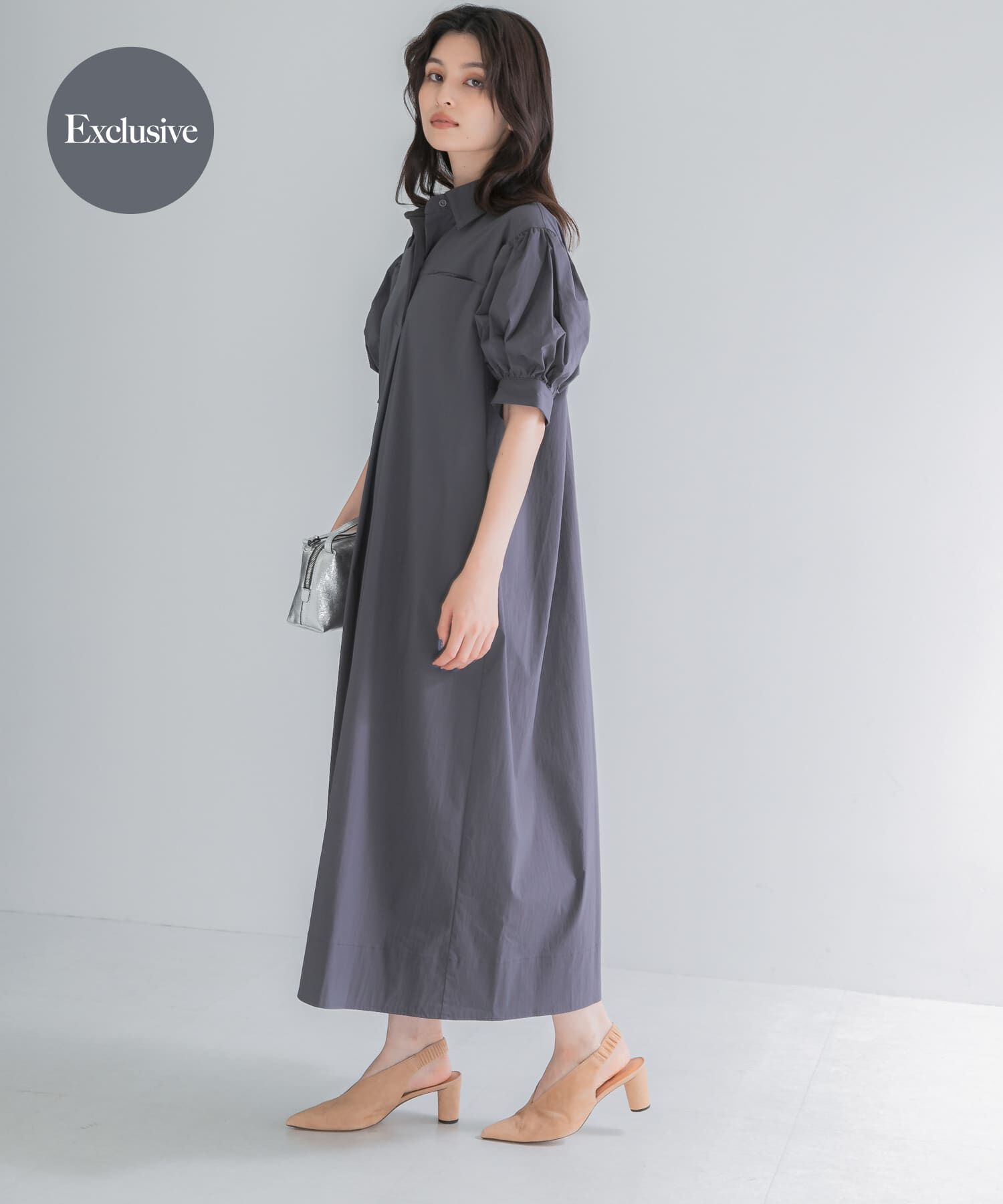 URBAN RESEARCH ROSSO「『別注』ELENDEEK&times;ROSSO　FORM SHIRT ONEPIECE」|ワンピース|チャコールグレー