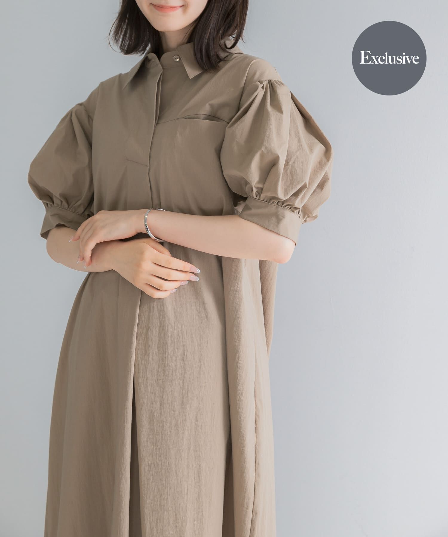 URBAN RESEARCH ROSSO「『別注』ELENDEEK&times;ROSSO　FORM SHIRT ONEPIECE」|ワンピース|ベージュ