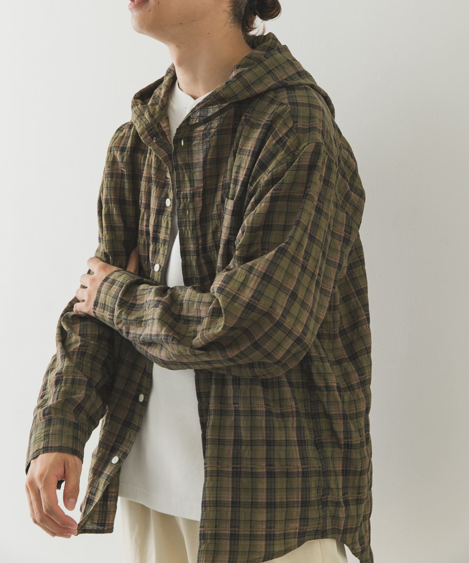Sonny Label 「チェックフーデッドシャツ」|シャツ・ブラウス|