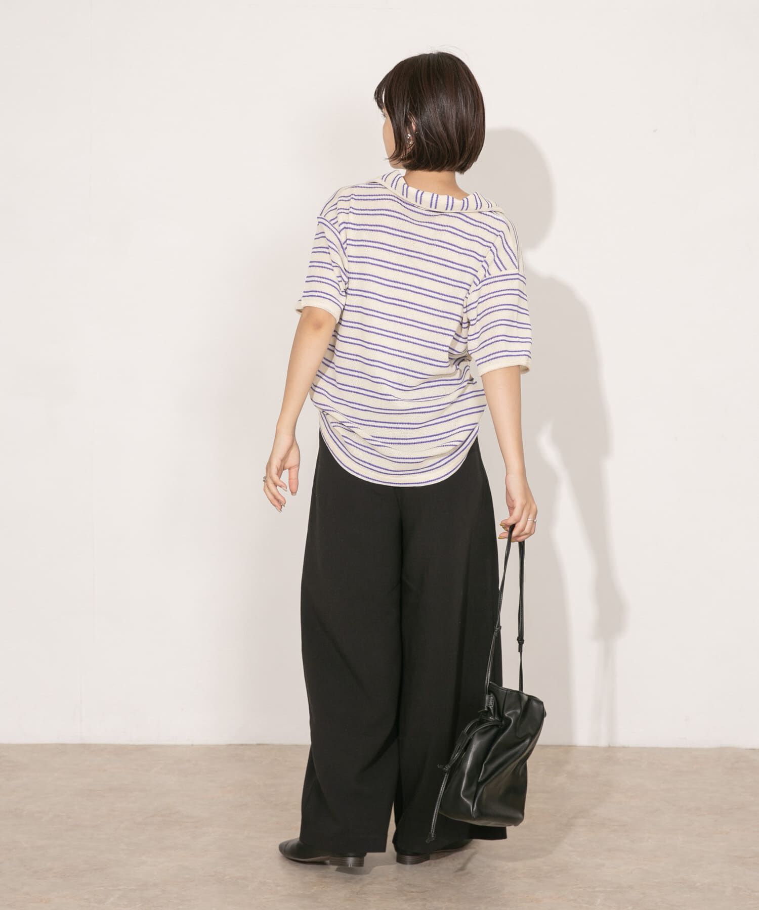  「Vネックボーダープルオーバー」|Tシャツ・カットソー|
