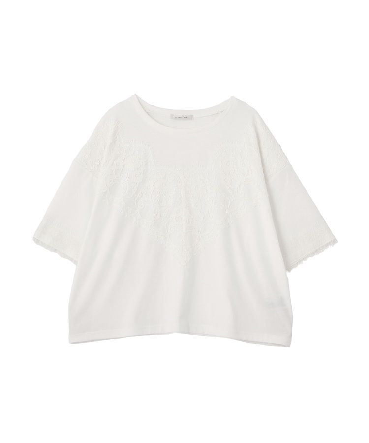 Green Parks「レースドッキング半袖プルオーバー」|Tシャツ・カットソー|