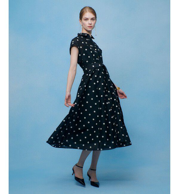 LOULOU WILLOUGHBY「◇オーガンドットワンピース」|ワンピース|ブラック